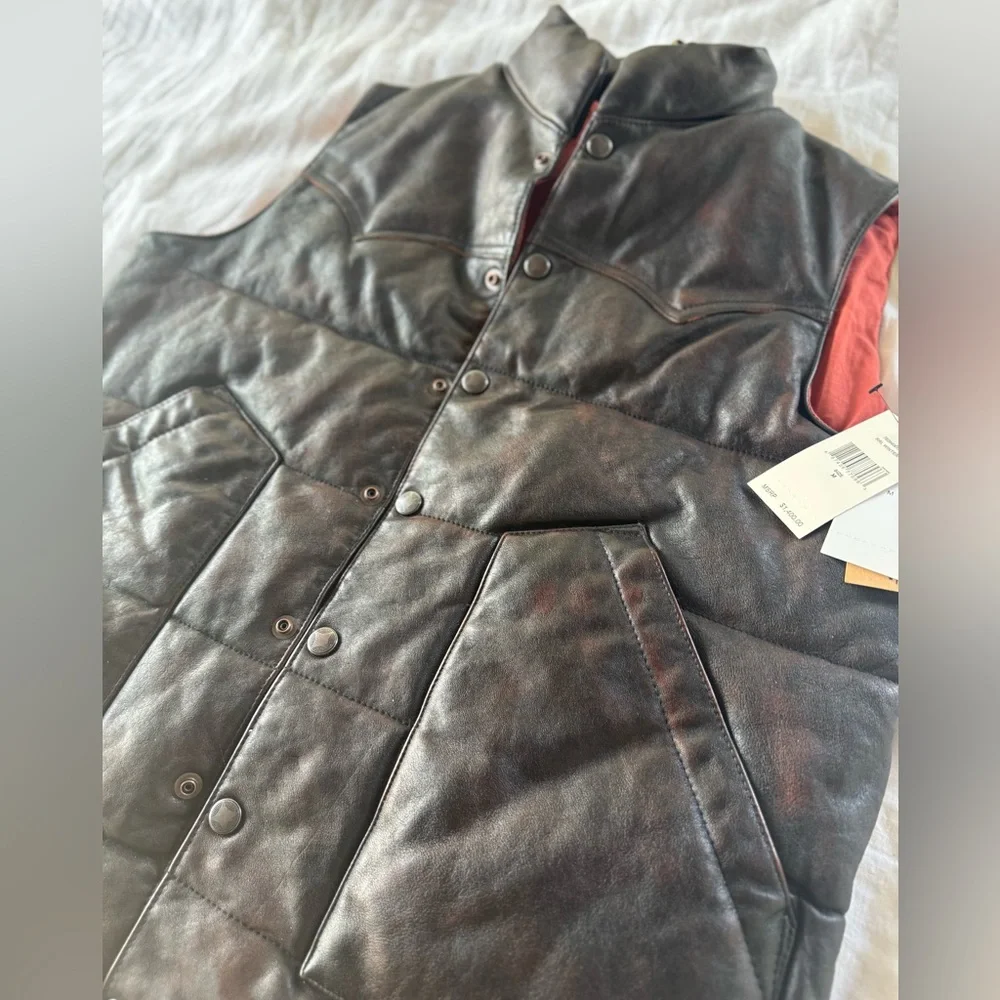 RRL Ralph Lauren Double RL Very Rare Western Quilted Leather Vest - Picture 11 of 11